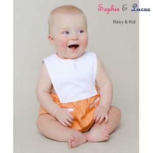 Sophie & Lucas Sherbert Orange Overall with Dapper Pockets